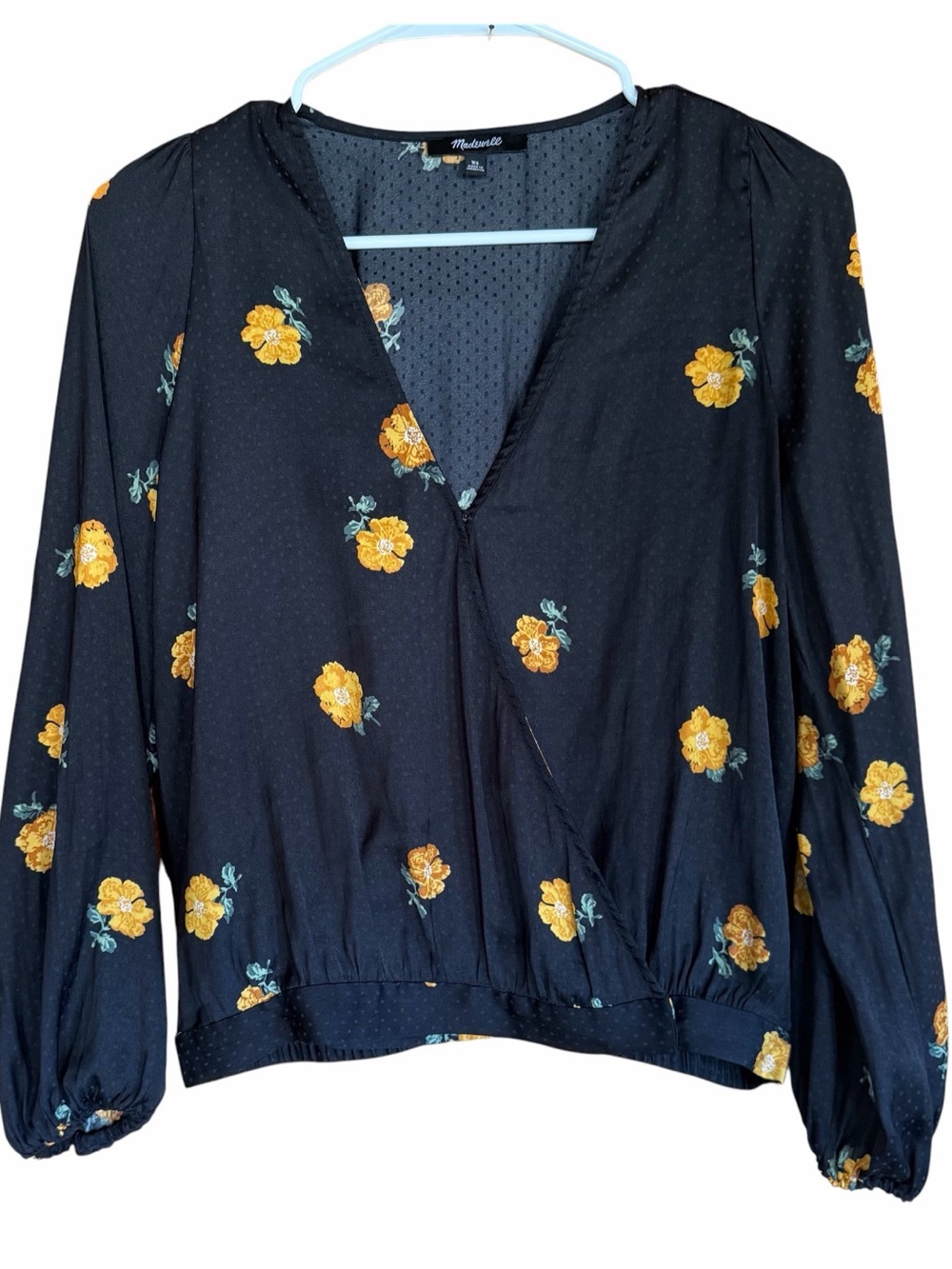 Madewell Bubble-Sleeve Wrap Top in Floating Florets